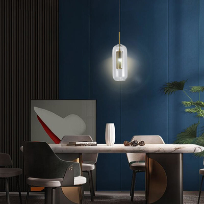 長いコラムAC 220V小さいLEDペンダント ライト透明なランプのかさ