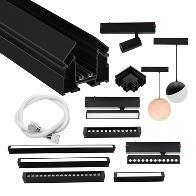 220V ツヤ スマート マグネットトラックランプ 10W 20W ブラック 線形 LED 投光灯